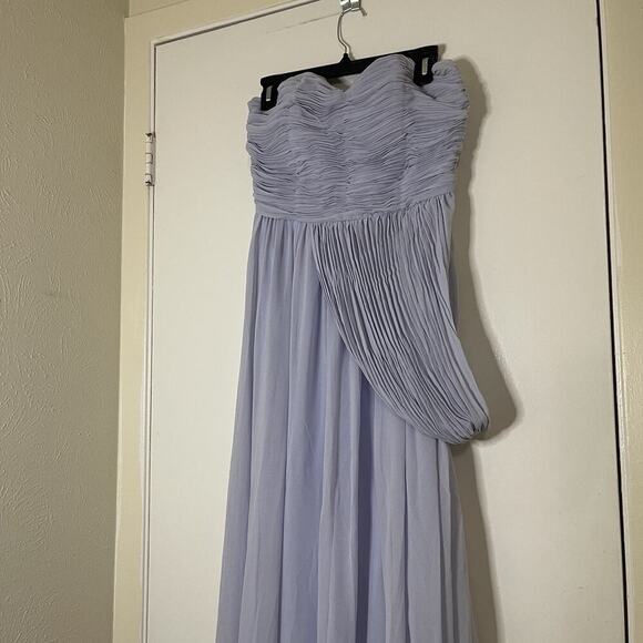 Ted Baker FINELLA One shoulder maxi bridesmaid dress chiffon light blue gown 2 - Picture 4 of 12